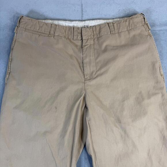 Polo Ralph Lauren Silk Blend Buckle Back Pants Mens 34x27 Tan Straight Leg - Picture 2 of 10